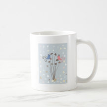Coeurs et oiseaux d'amour tasse à café
