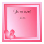 Coeurs et points mignons de rose et blancs invitation personnalisée