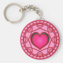 Coeurs et remous roses/gris Keychain Porte-clef