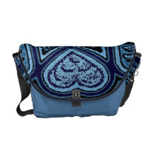 Coeurs et sac messenger bleus à Rickshaw d'étoiles Besaces