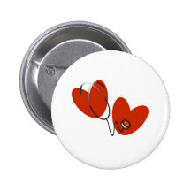 Coeurs et stéthoscope badges
