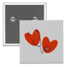 Coeurs et T-shirts et cadeaux de stéthoscope Pin's Avec Agrafe