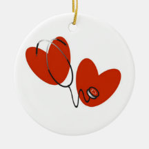Coeurs et T-shirts et cadeaux de stéthoscope Décoration De Noël