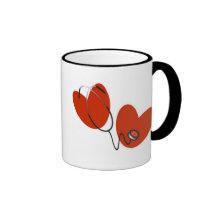 Coeurs et tasse de stéthoscope