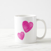 coeurs griffonnés tasse à café