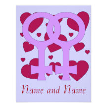 Coeurs lesbiens de mariage invitations