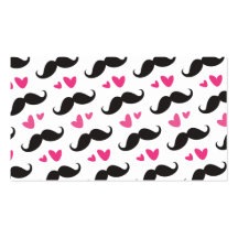 Coeurs noirs à la mode de rose de motif de moustac cartes de visite professionnelles