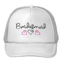 Coeurs noirs roses de demoiselle d'honneur casquettes