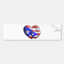 Coeurs portoricains de drapeau adhésifs pour voiture
