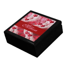Coeurs romantiques de valentine blanc rouge boîtes à souvenirs