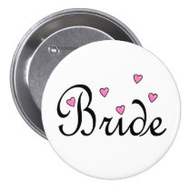 Coeurs roses de jeune mariée badges publicitaires