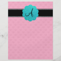 Coeurs roses de monogramme prospectus