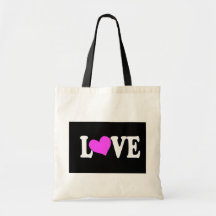 Coeurs rouge-rose d'amour sac fourre-tout