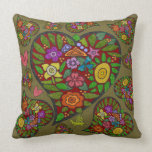 Coeurs russes d'art populaire (coussin de pouce 20