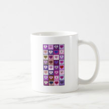 Coeurs souriants roses et pourpres mugs à café