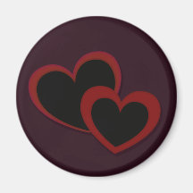 Coeurs sur la prune magnets pour réfrigérateur