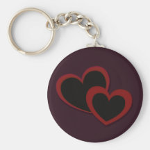 Coeurs sur la prune porte-clef