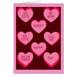 COEURS Valentine de SUCRERIE Cartes
