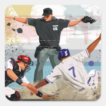 Coffre-fort de joueur de baseball au marbre autocollants