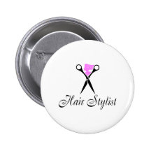 Coiffeur (ciseaux/rose) badges