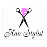 Coiffeur (ciseaux/rose) cartes postales