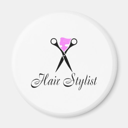 Coiffeur (rose/ciseaux) magnets pour réfrigérateur