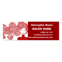 Coiffeur rouge de Madame Classic Salon de cheveux Modèle De Carte De Visite