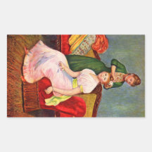 Coiffure de La par Pierre Renoir Stickers Rectangulaires