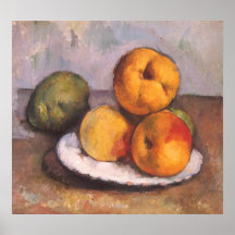 Coing, pommes, poires, Cezanne, de cru toujours la Affiche
