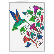 Colibri d'arc-en-ciel carte de vœux