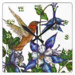 Colibri et Columbine Rufous Horloges