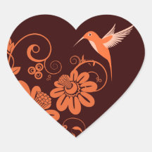 Colibri et fleurs autocollants