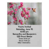 Colibri et fleurs de vol invitations