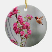 Colibri et fleurs de vol ornements