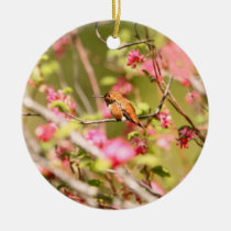 Colibri et fleurs Rufous ornements
