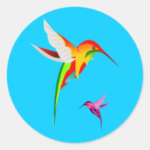 Colibris de vol autocollants ronds