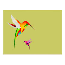 Colibris de vol carte postale