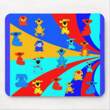 Collage 2 d'animaux des garçons de l'enfant de Mou Tapis De Souris