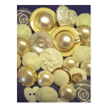 Collage blanc de fantaisie de bouton carte postale
