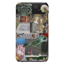 Collage bleu d'oiseau coque iPod touch Case-Mate