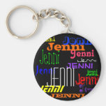 Collage coloré nommé personnalisé Keychain Porte-clé