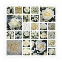Collage de carré de rose blanc impressions sur toile
