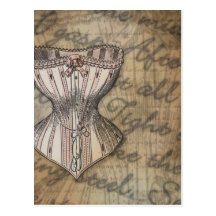 Collage de corset carte postale