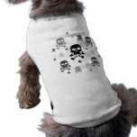 Collage de crânes de bande dessinée - à fond gris vêtements pour chien