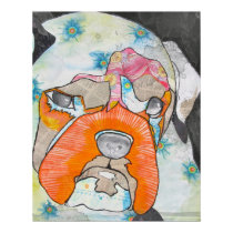 Collage de médias mélangés de bouledogue posters