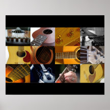 Collage de photo de guitare posters