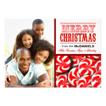 Collage de photo de Joyeux Noël de sucrerie de men Invitation