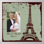 Collage de photo encadré par mariage de Tour Eiffe Affiches