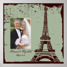 Collage de photo encadré par mariage de Tour Eiffe Affiches