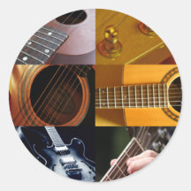 Collage de photos de guitare autocollant